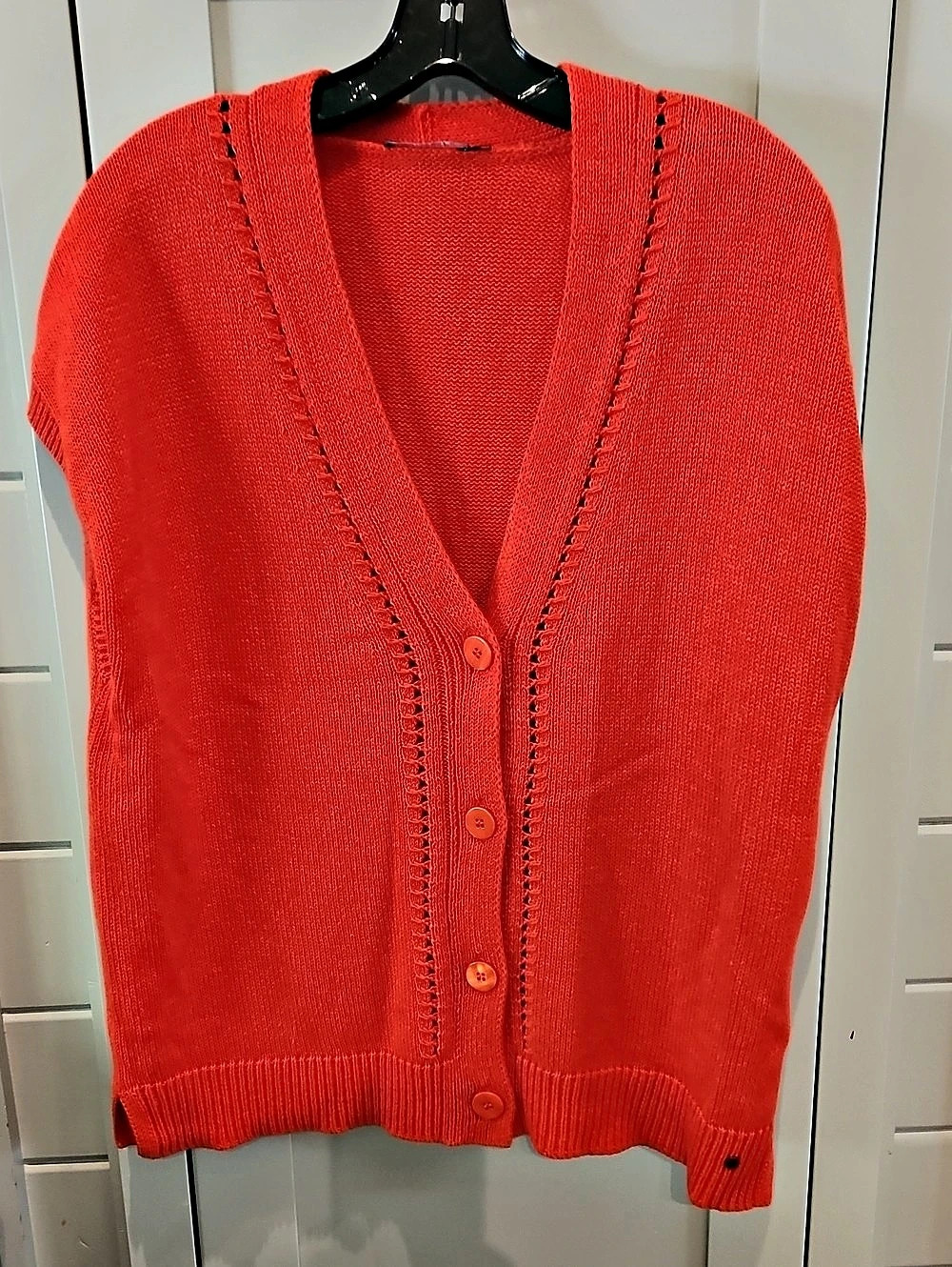 Olsen Red Knit Button-Front Cardigan Ptp 25+